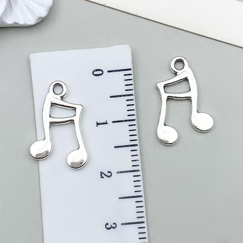 Starožitný stříbrný slitinový přívěsek ve tvaru noty na kytaru pro DIY šperky