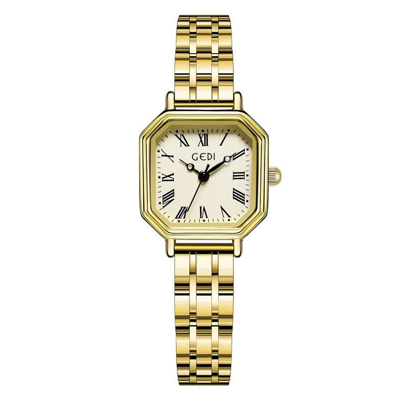 Simple Retro Niche Temperament Roman Small Dial Exquisite Light Luxury High-End Quartz Steel Belt Watch