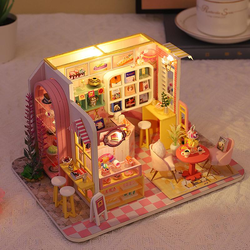 Doll House Minature Dollhouse Kits 3D Puzzle Assembly Building Model Toys With Furniture Lighting Wooden Crafts Birthday Gifts