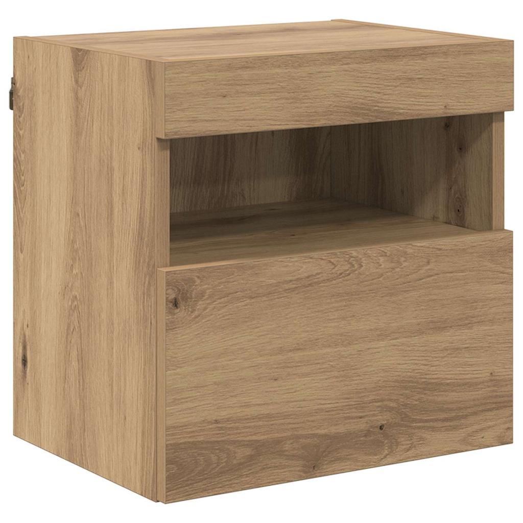 Wall Mounted TV Units Set of 6 Artisan Oak Wood Composite