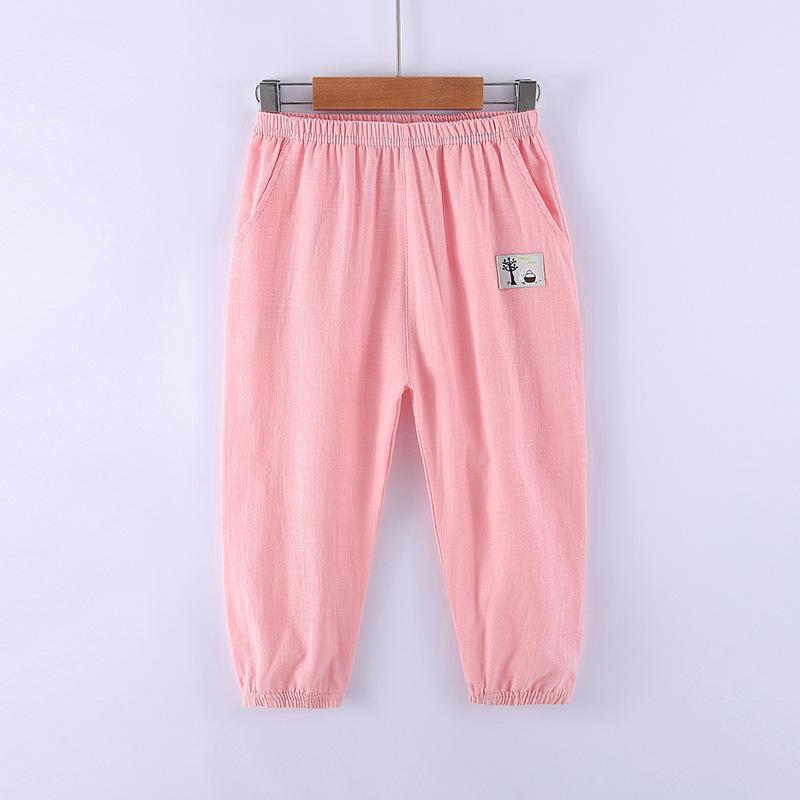 Summer Kids Loose Wide Leg Pants Linen Lantern Sleepwear Boys Girls Casual