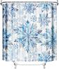 Christmas Snowflake Shower Curtain Winter Shower Curtain For Bathroom Blue Ice Crystal Snowflake Bathroom Decor Winter Holiday