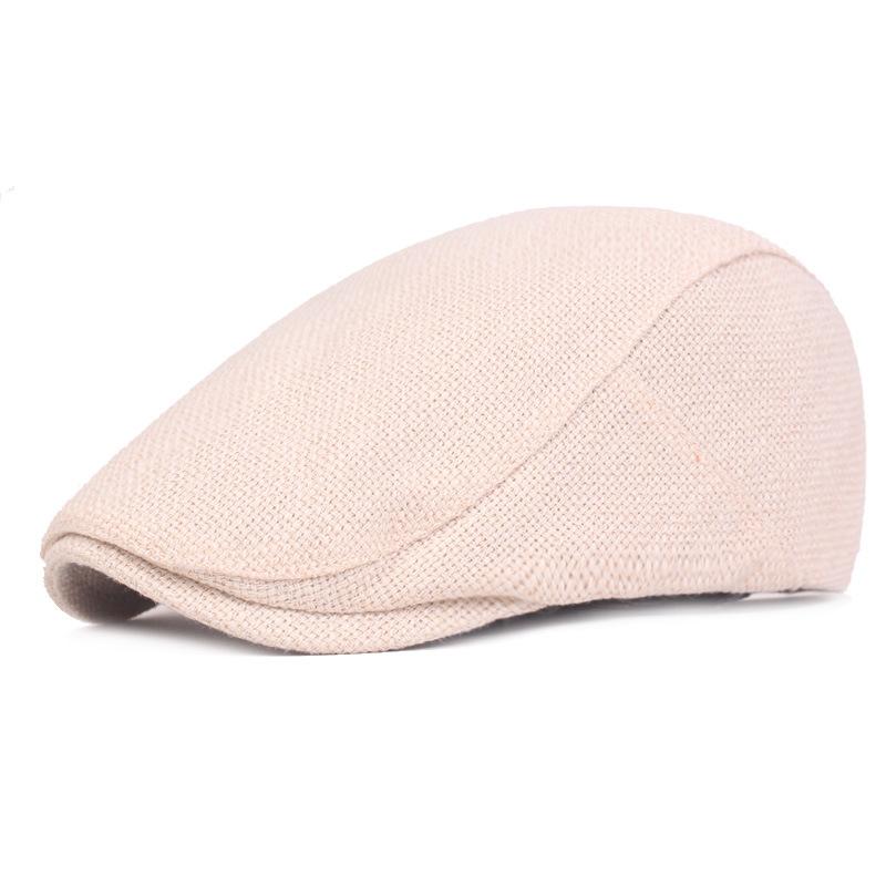 Cotton and Linen Beret Men and Women Duck-tongue Cap Retro Old Forward Cap Outdoor Travel Hat Single-color Beret