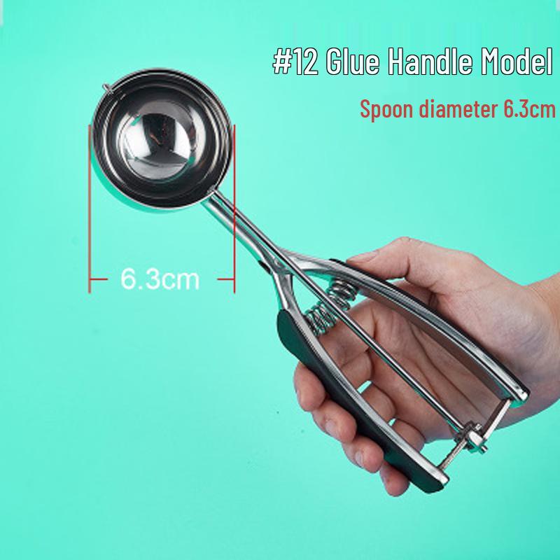 Platinum Chef Stainless Steel Ice Cream Scoop with Rubber Handle