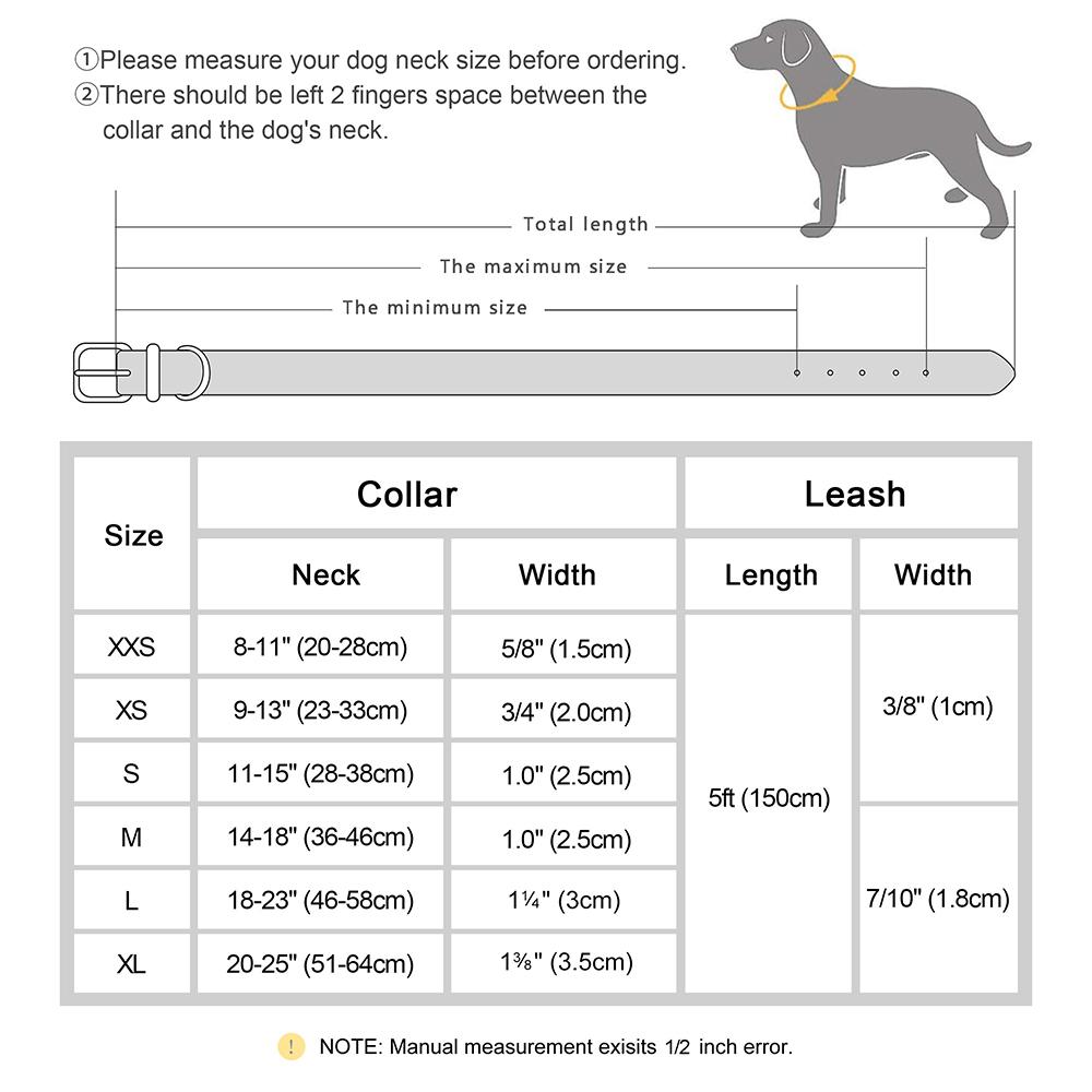 Personalized Dog Collar Leash Set Durable Genuine Leather Dog Collars Engraved Pet ID Necklace With Lead For Small Large Dogs