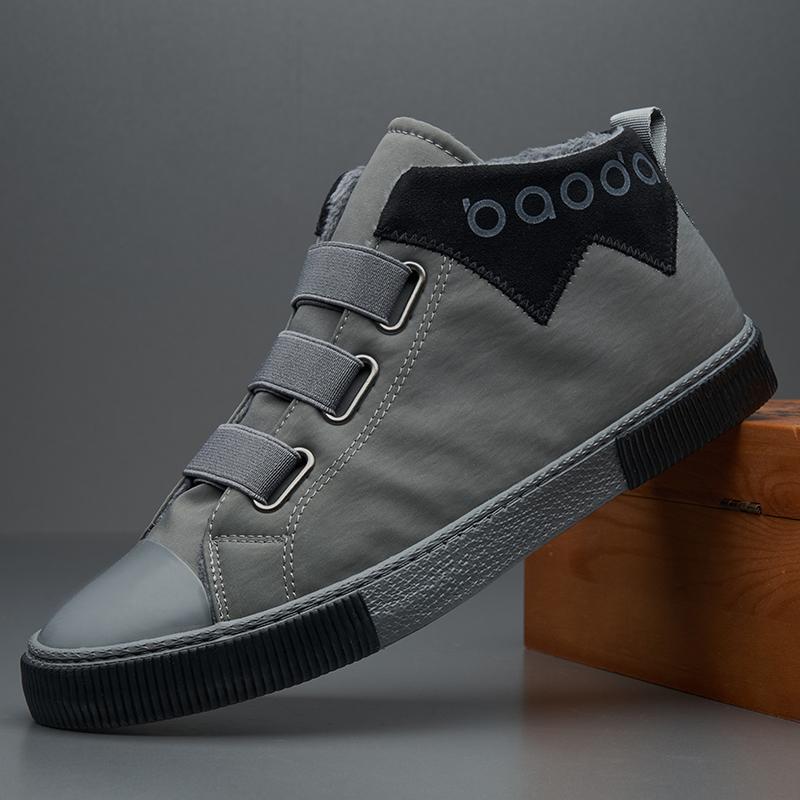 

Fashion New 2025 Men Winter Warm Boots Hightop Sneakers Warm Fur Inside Shoes Canvas Casual Men Warm Boots Black Footwear BD20340 44 серый