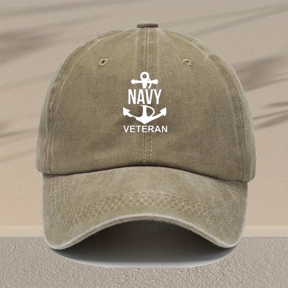 Mens Vintage Nautical Anchor Print Adjustable Washed Baseball Cap Lightweight Retro Hat Suitable for Outdoor Travel Sports
