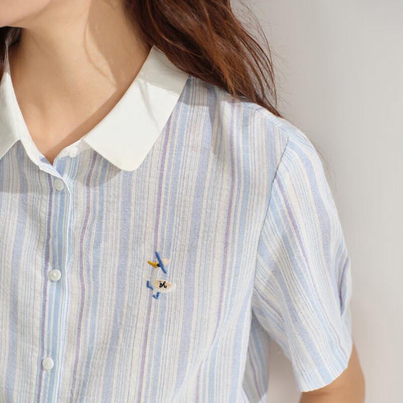 INMAN Women's Striped Collared Shirt