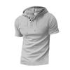 2026 Men's Summer Short-Sleeve Henley Hoodie - European & American Style