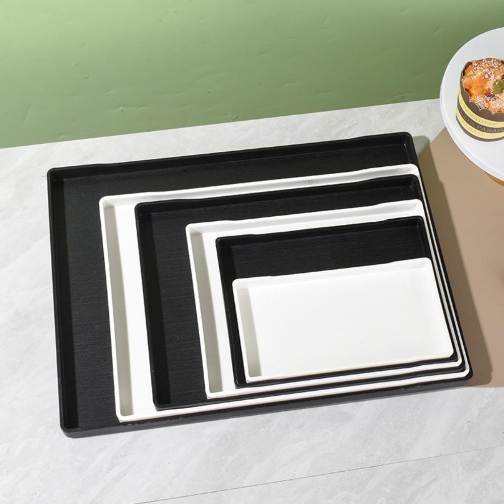 Black White Large Plastic Tray Plastic Bed Table Tray New Serving Trays  Bathroom