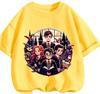 Trendy Cartoon Harry Potter Pattern Tee Summer Casual Crew Neck Children Daily Wearing Apparel