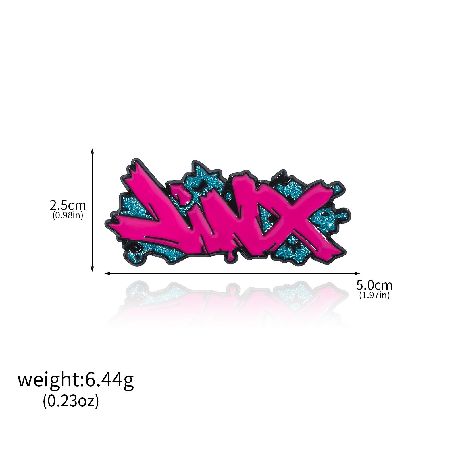 Anime Jinx Letter Badge Shark Brooch Pastel Hard Cosplay Props Game Enamel Pin Men Women Backpack Jewelry Cap Badge Decorate