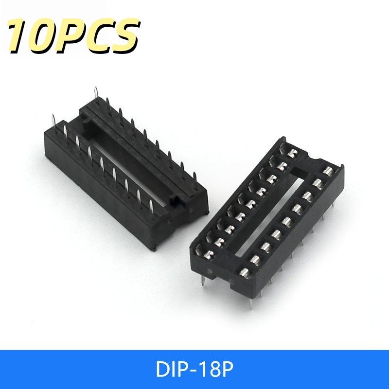 10Pcs Dip6 Dip8 Dip14 Dip16 Dip18 Dip20 Dip28 Dip40 Pins Round Hole Ic Socket Connector Dip 6 8 14 16 18 20 24 28 40 Pin Sockets