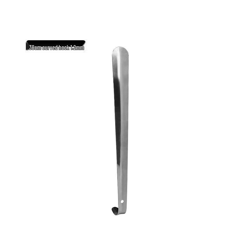 Stainless Steel Long Shoehorn with Whip Handle - No Bending Required