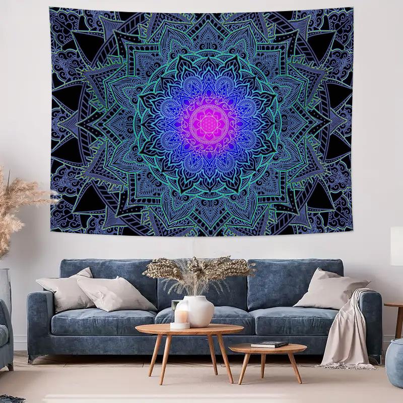 Ethereal BluePurple Mandala Tapestry Psychedelic Style Ideal for Meditation  Relaxation Wall Decor
