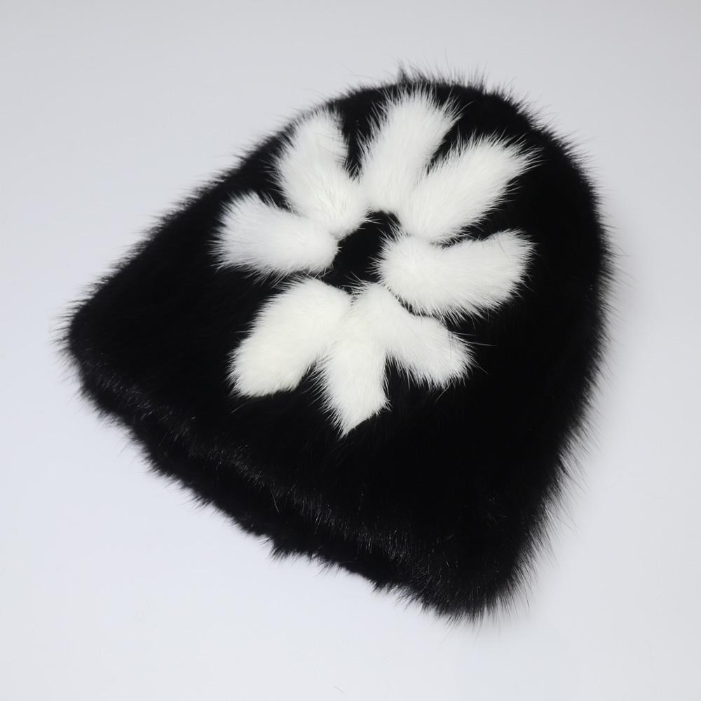 New Style Women Winter Real Mink Fur Hat Lady Warm 100% Genuine Real Fur Hat Good Elastic Knitted Genuine Mink Fur Caps