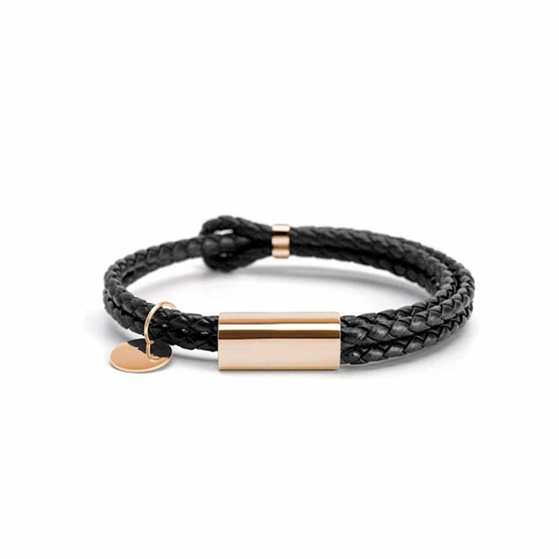 Bracelets en Cuir Véritable à Longueur Ajustable pour Hommes et Femmes, Multicouche, Corde Tressée, Manchette, Bijoux de Mode pour Couple, Cadeaux