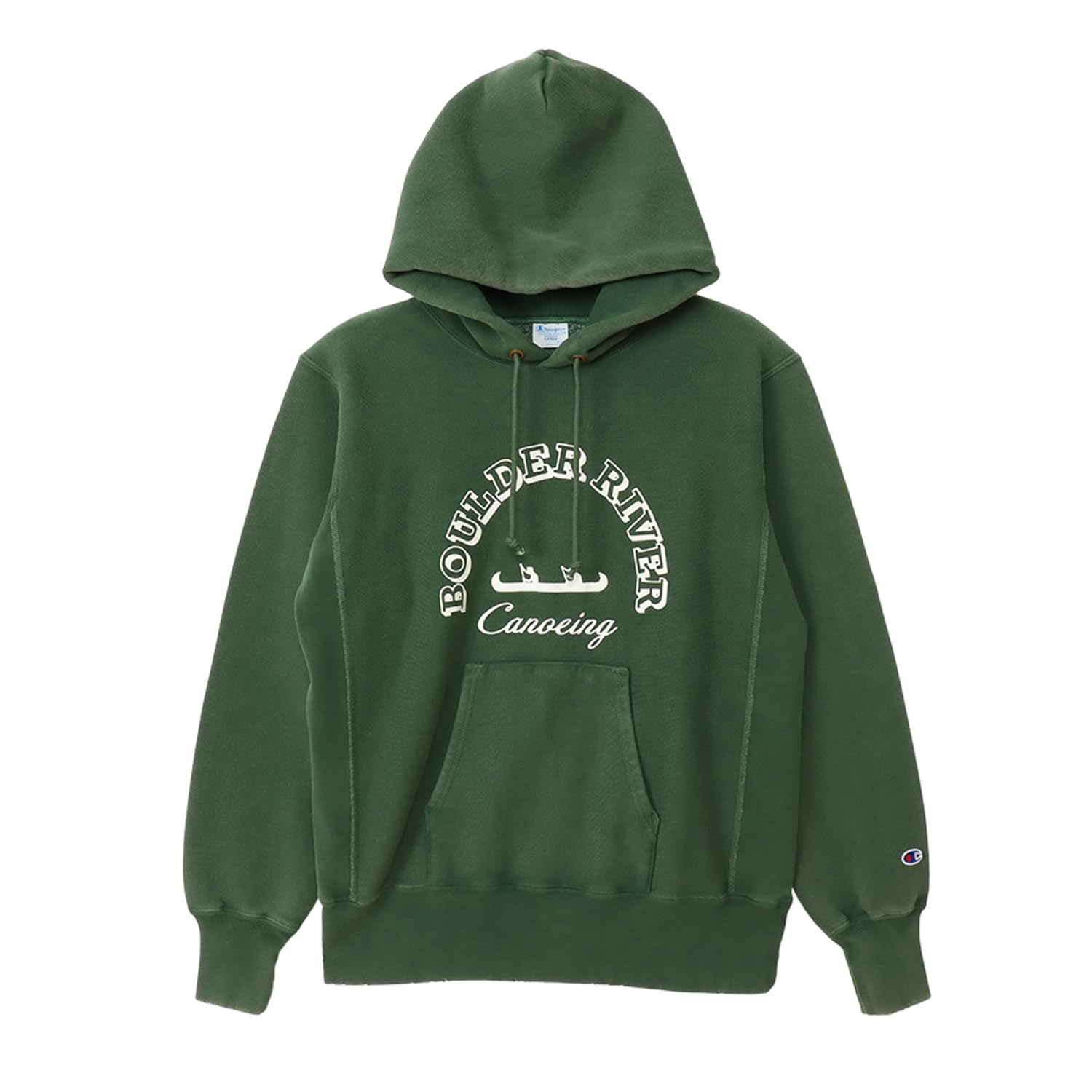 

Champion Long Sleeve Graphic REVERSE Hooded Deep Size L Men s Sweatshirt, 11.5oz, Fleece-Lined, Print, WEAVE(R) Sweatshirt, C3-A105, Green,