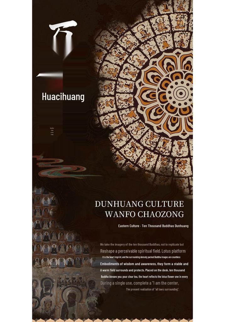 Sterling Silver Dunhuang Ten Thousand Buddhas Tea Set: Luxury Gift Box for New Year, Birthdays & Elders
