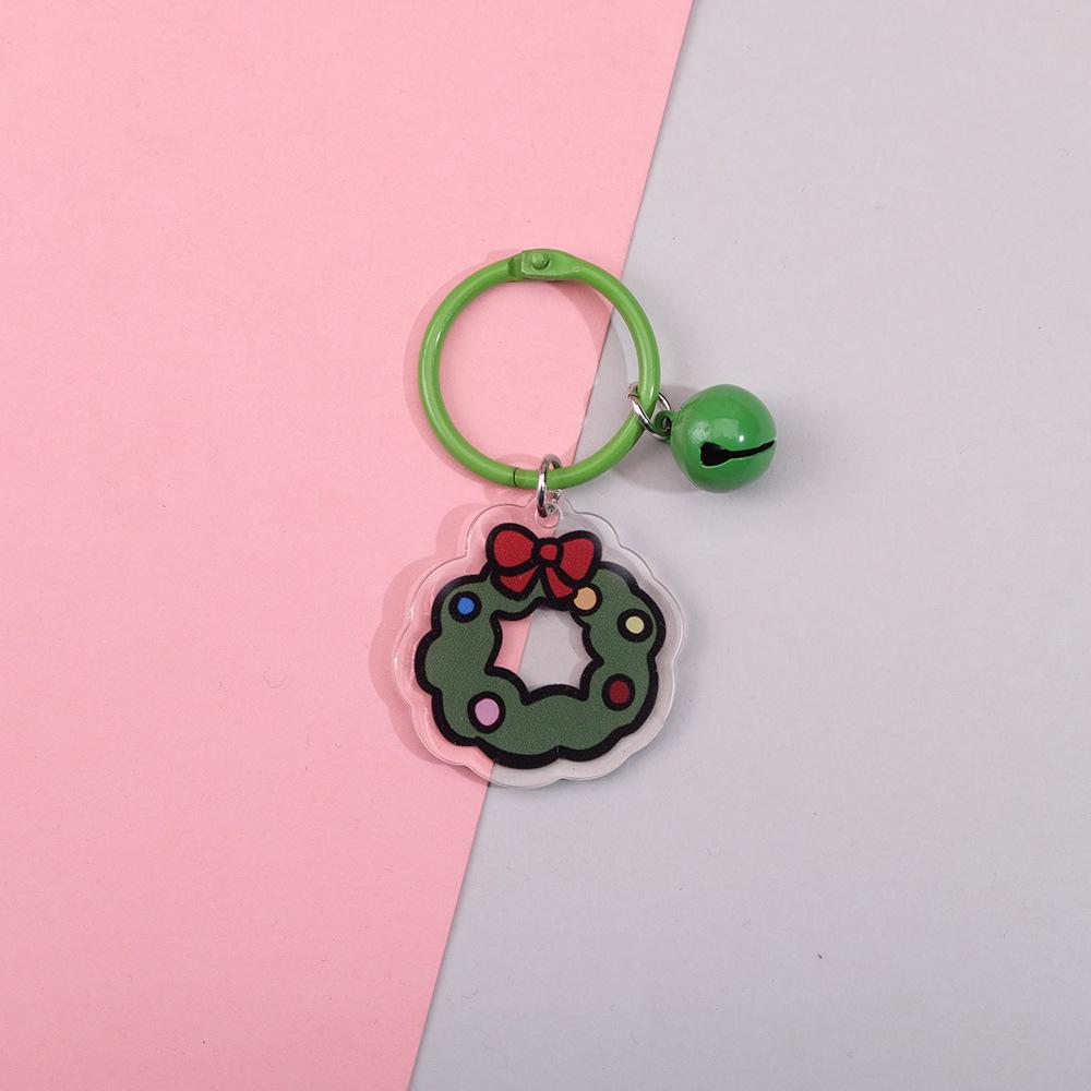 Double-Sided Santa Claus Cartoon Acrylic Keychain - Korean Style Backpack Pendant & Clothing Accessory