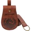 Practical PU Leather Retro Waist Pack 2 Pack Detachable Belt Wallet For Men Women Historical Reenactment