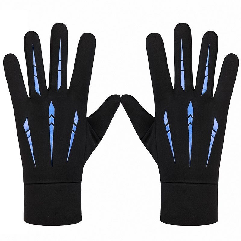 Motorcycle Gloves for Men with Plush Insulation Five Finger Winter Gloves Outdoor Anti Slip Motorcycle Riding Equipment Gloves