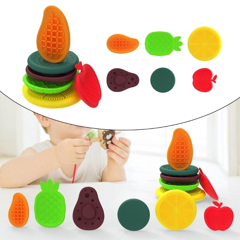 6pieces Sensory Stones For Kids Textured Pad Toy For Stress Relief And Attention Great For Classroom Teaching Purpose