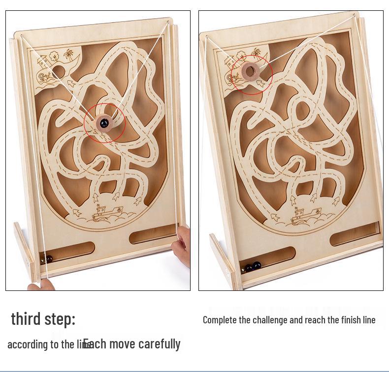 Pirate Themed Wooden Marble Game: Promoting Hand-Eye Coordination and Balance for Children’s Educational Play