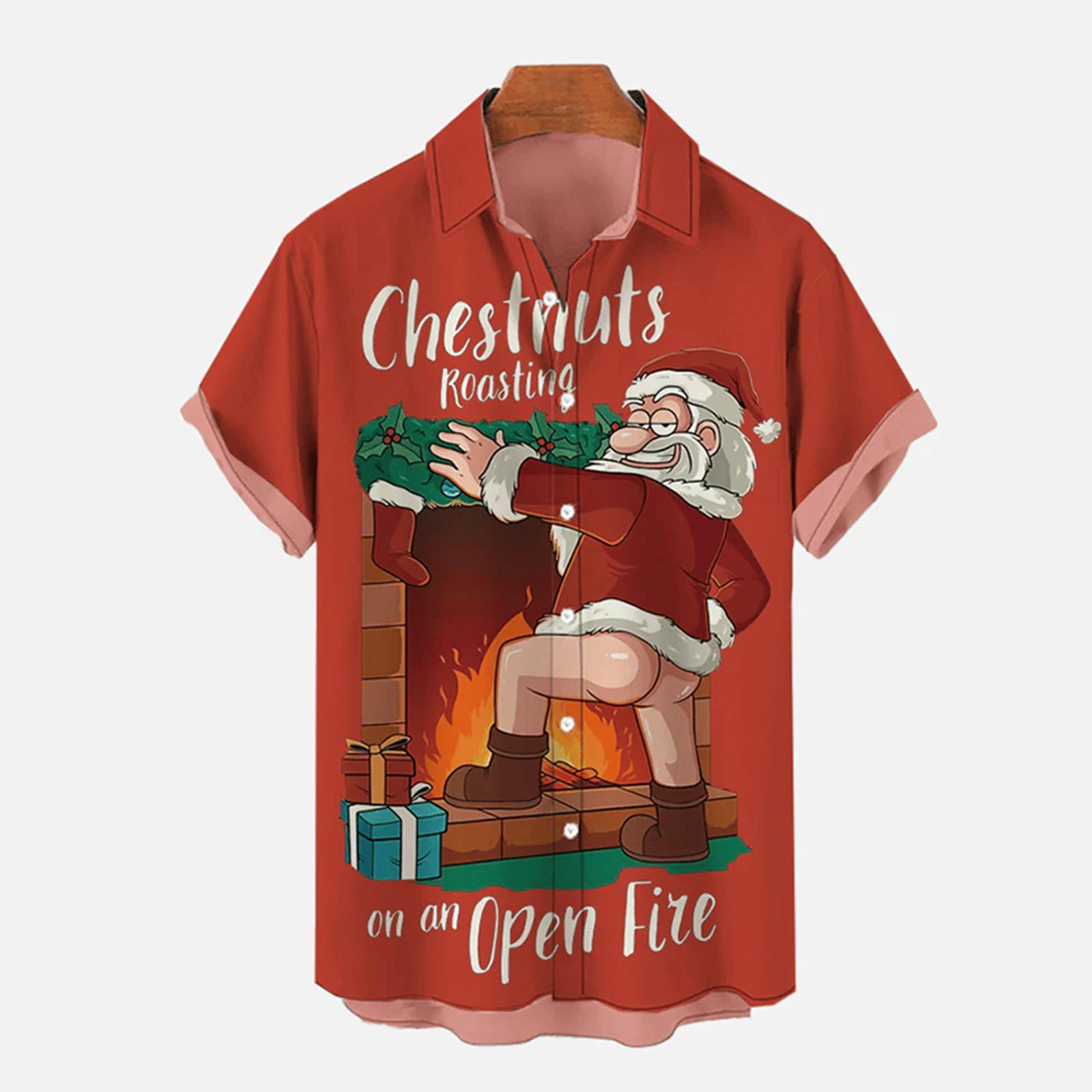 Christmas Men s Large 3D Printed Shirt Hawaiian Shirt L шафрановый 1880₽