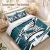 Custom Name Bedding Set 3 PiecesPhiladelphia Eagles Print Duvet Cover + 2 Pillowcases Soft Bed Decor