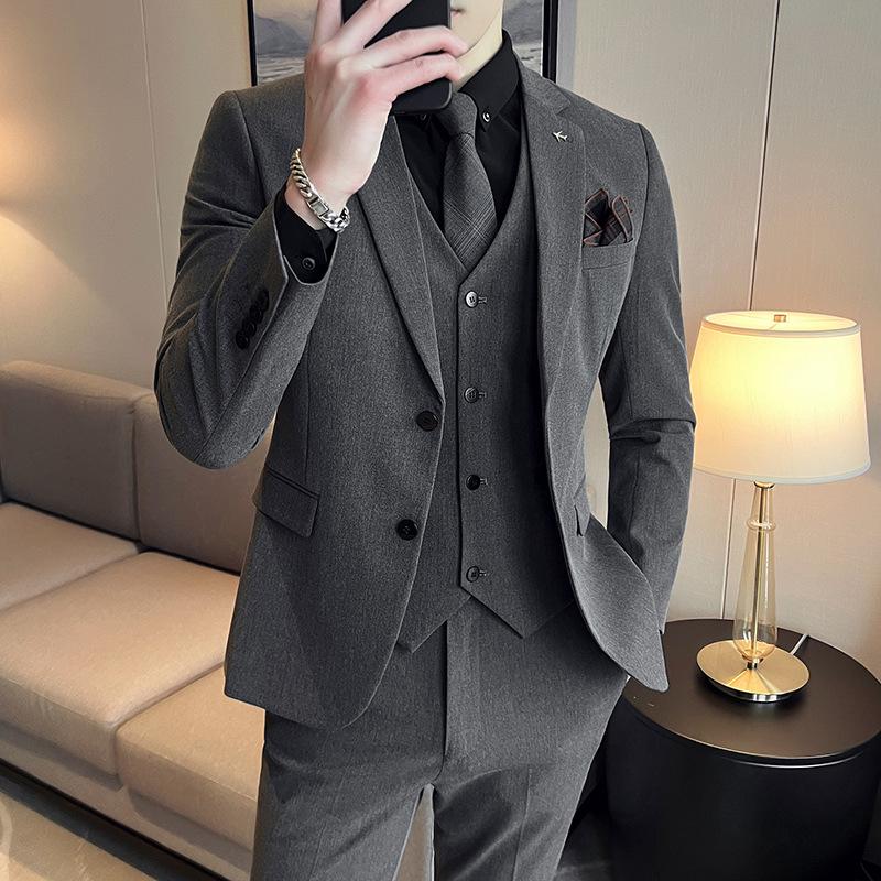 Spring Slim Fit Youth Suit Set - Men's Business Casual Plus Size Tuxedo