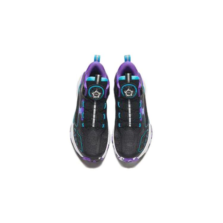 Anta Synthetic Leather Shock Absorbing Durable Low Top Kids Basketball Shoes Kids sneaker Black 312331103-3