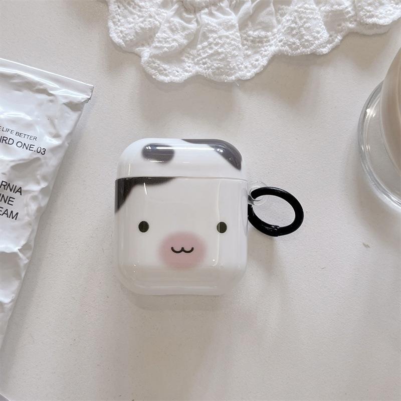 Fun Cute Big Face Cow for AirPods 1 /pro1 Earphone Protective Case Cover Two or Three Generations of New Girls