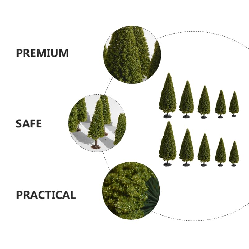Cabilock 10pcs Sandbox Pine Trees Micro Landscape Material Construction Pine Tree Model Sand Table Decoration Lightweight and Portable Mini