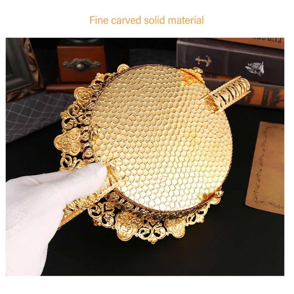 3pcs Alloy Decorative Fruit Platter Circle Candy Tray Fruit Bowls Metal Fruit Plate Home Decoration Circle