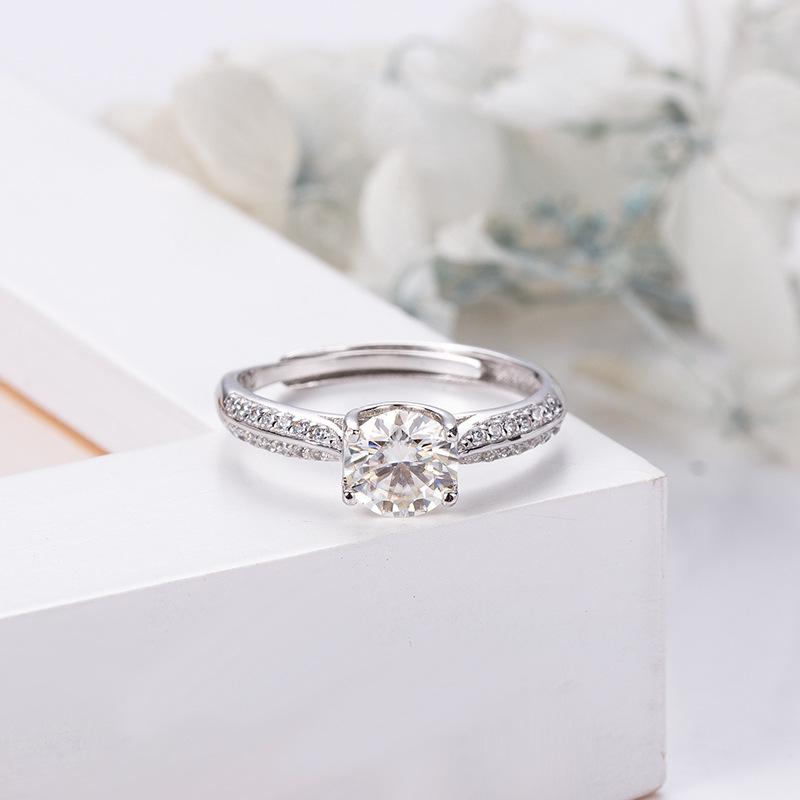 S925 Sterling Silver Moissanite Ring: 1 Carat Women's Proposal & Wedding Jewelry