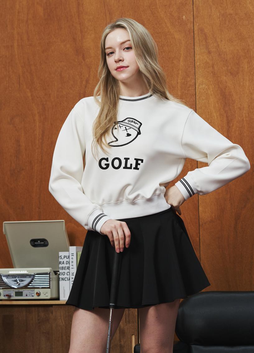 Верхний Строп [Upw4022] Upst Golf Женская Базовая Толстовка Запятая Черная M