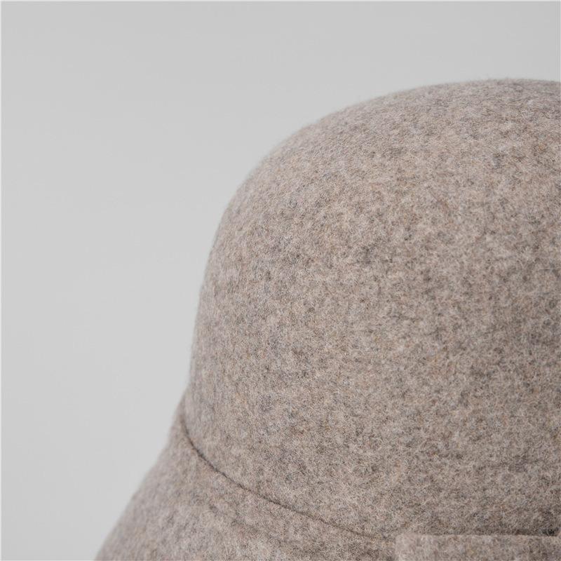 Wool Bucket Hat Women's Retro Autumn and Winter Thermal Basin Hat Thousand Gold Top Hat