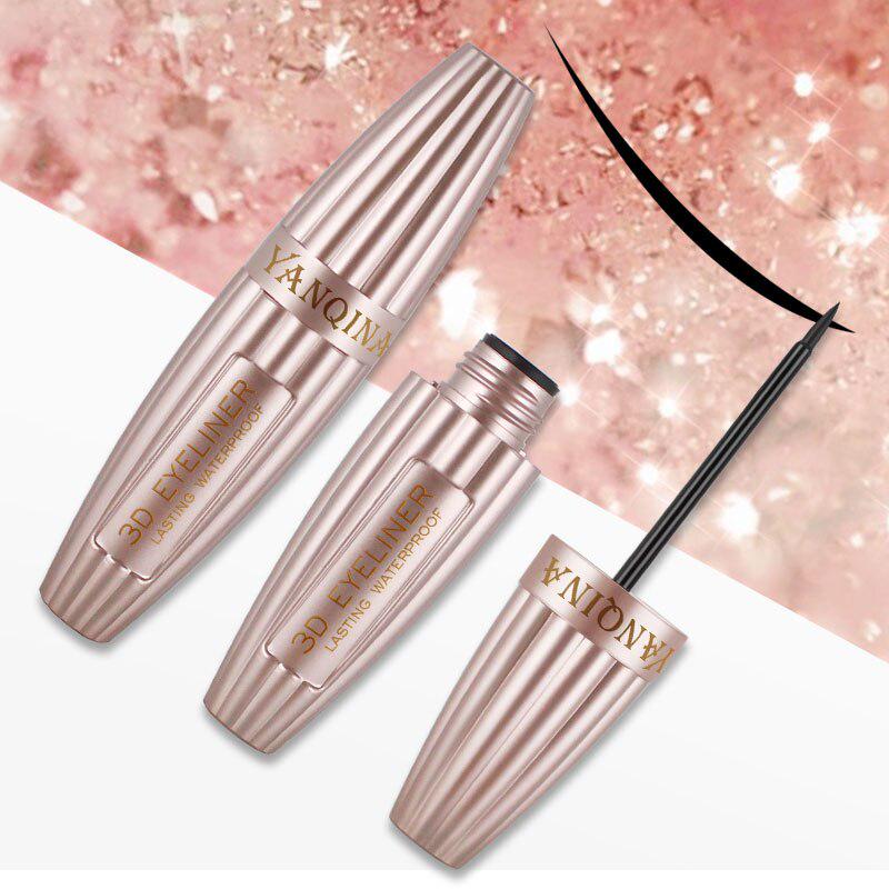 3D Likit Eyeliner Pürüzsüz Uzun Ömürlü Bulaşmaya Karşı Dayanıklı Su Geçirmez Eyeliner Aplikatörü Siyah Eyeliner