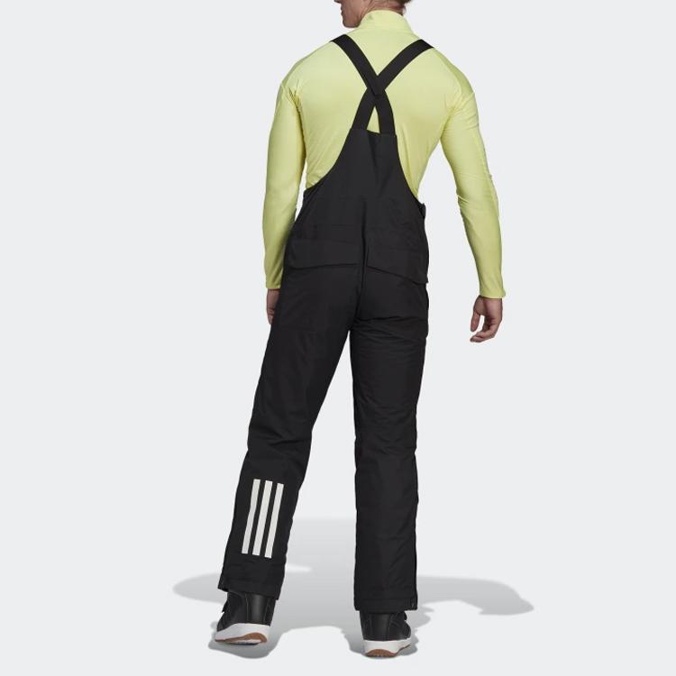 Adidas Solid Color Suspenders Casual Pants Men Bottoms Black HA0598