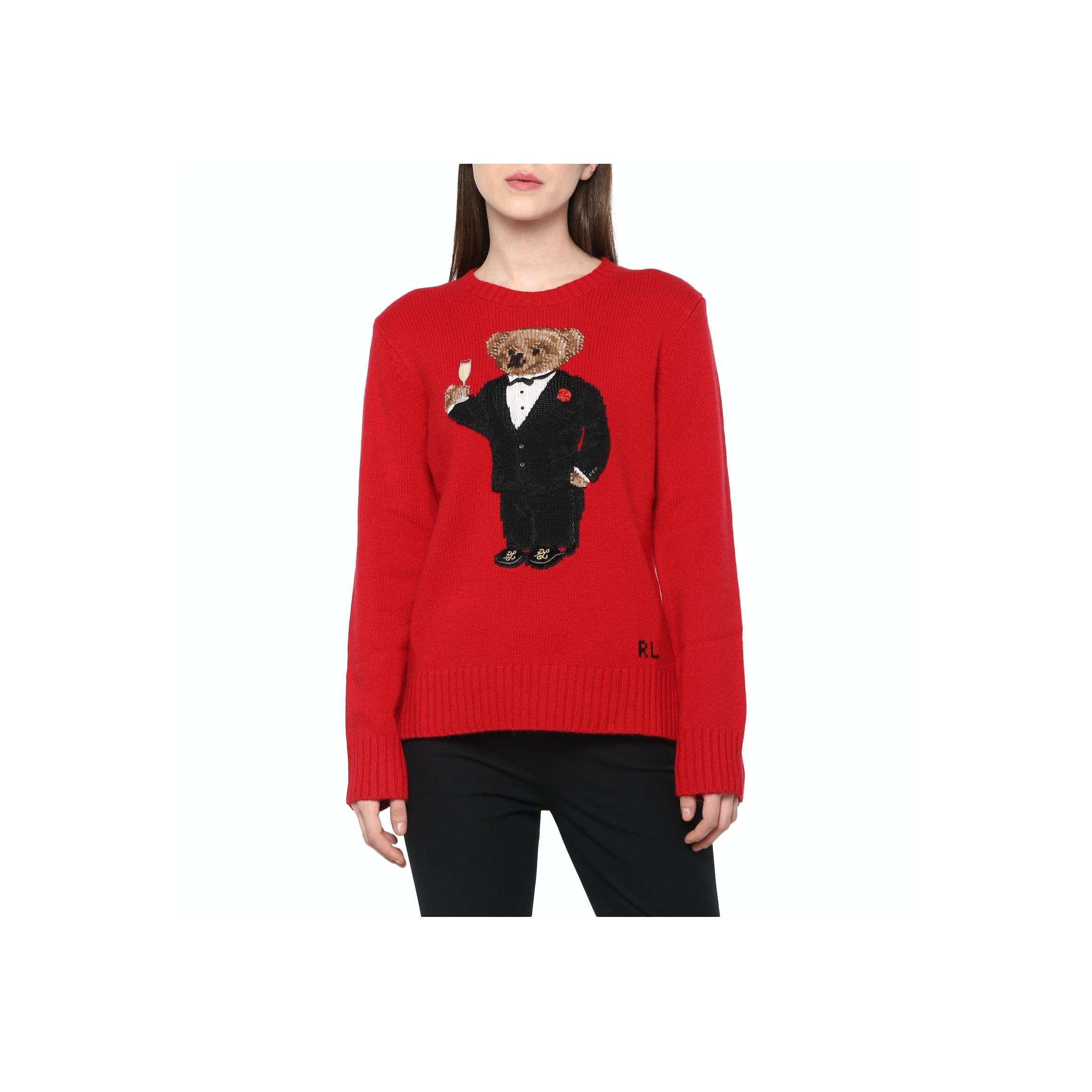 

Polo Ralph Lauren Узор Медведь Вышитый Длинный Рукав Круглый Вырез Вязаный Женский Свитер WMPOSWEN6820174-620 XS