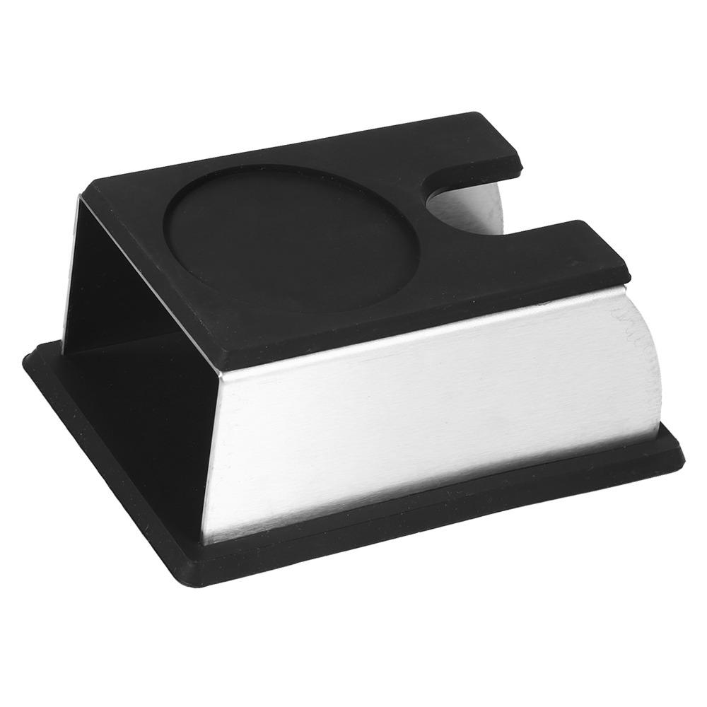 Stainless Steel Coffee Tamper Holder Black Silicone Coffee Powder Maker Stand Durable Rustproof Tamping Holder Home Use