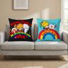 R-Rainbows Cute Brite Cushion Cover Multi-Scene Pillow Cover for Home & Car - Reversible, Soft & Durable for Daily Use