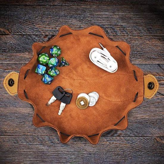 Bolsa de cordão para dados, resistente ao desgaste, leve, portátil, couro sintético, joias, moedas, acessórios pequenos, bolsa de armazenamento