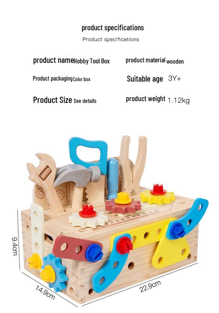 Children's Wooden Toolset: Multi-functional Nut & Bolt Assembly Educational Toy