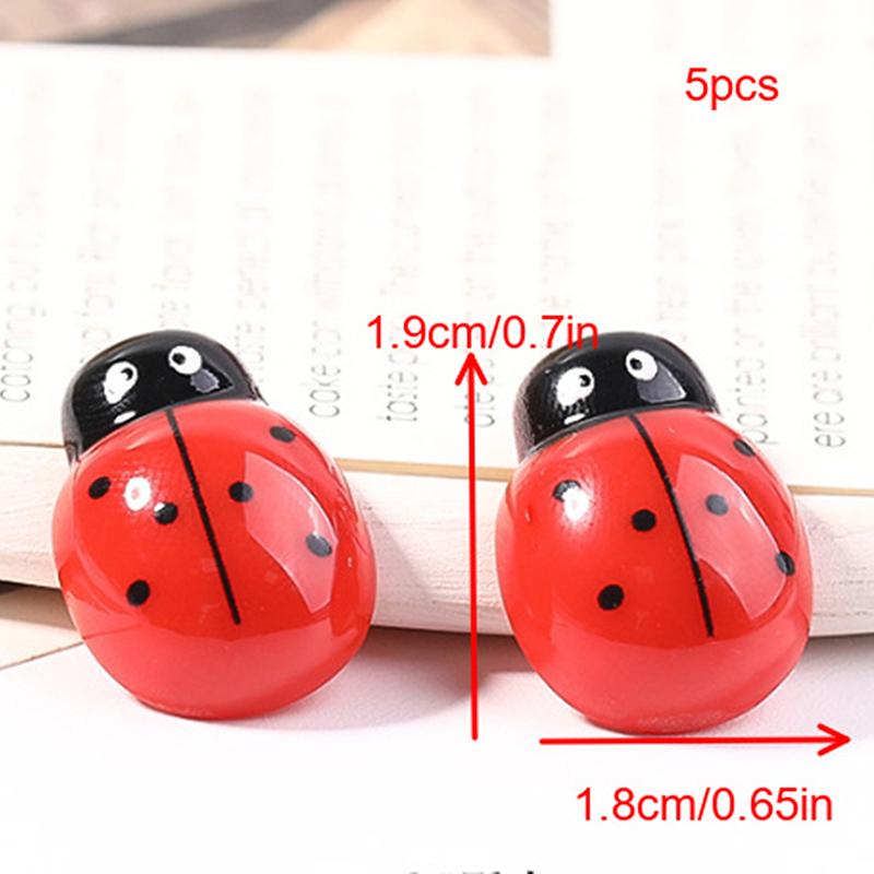 5Pcs Cartoon Bee Ladybug Cute Resin Jewelry Making Diy Decorative Accessories