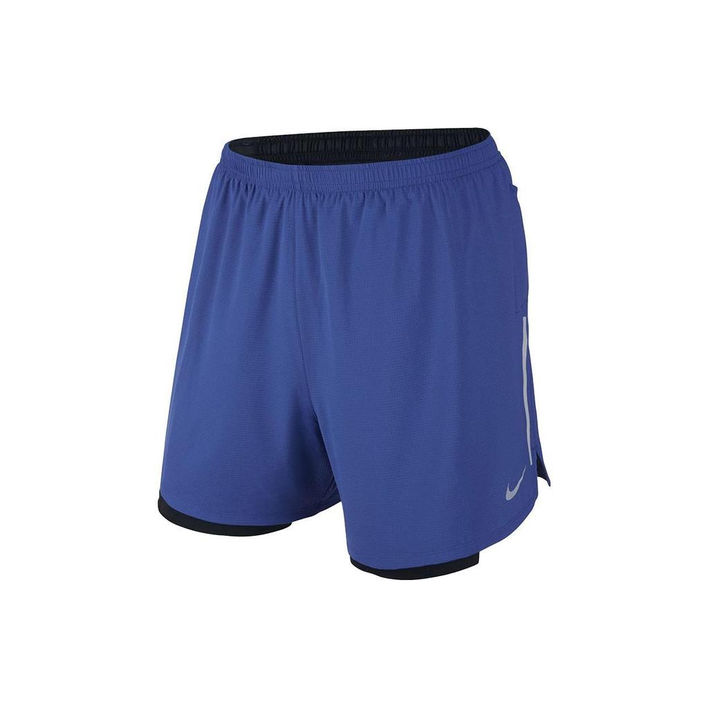 Nike Solid Color Logo Straight-Leg Shorts Men Bottoms Blue 683216-480