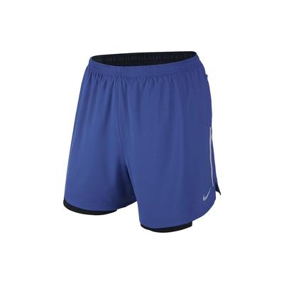Solid Color Logo Straight-Leg Shorts Men Bottoms Blue 683216-480