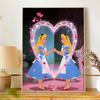 Disney Diamond Art Painting Kit 5D Alice Heart Diamond Painting Dot Art Kit Home Wall Decor