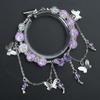 Exquisite Alloy Bracelet Accessory Distinctive Beaded Bracelet Charm With Butterfly Embellishments for Trendsetters
